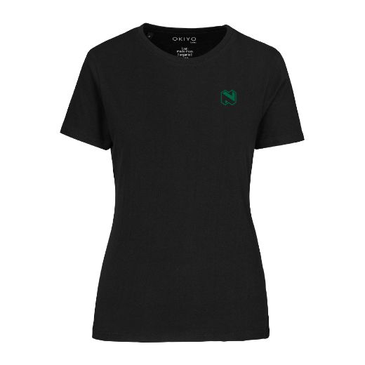 Picture of Ladies Black Okiyo Organic 165g T-Shirt With Print