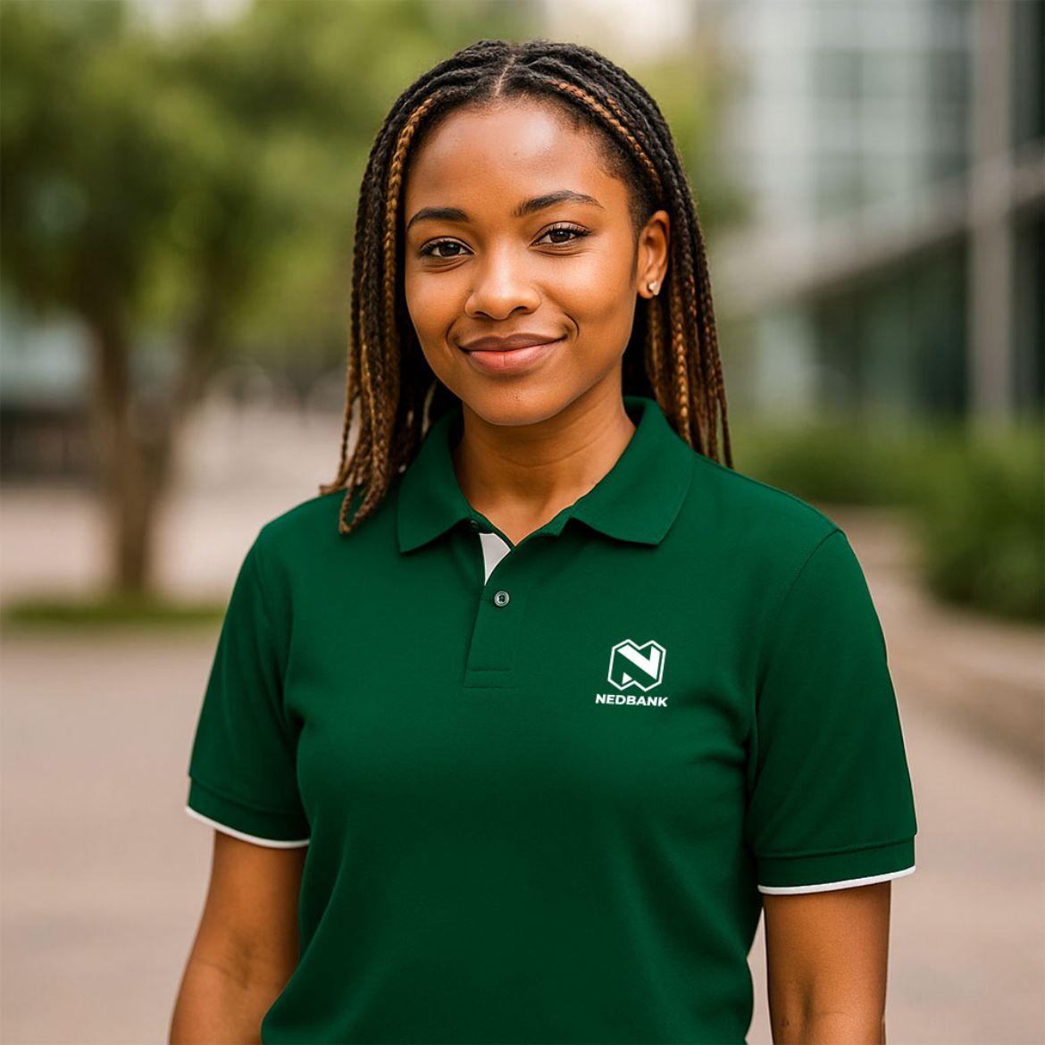 Picture of 200gsm Ladies Green Pique Knit Golfer