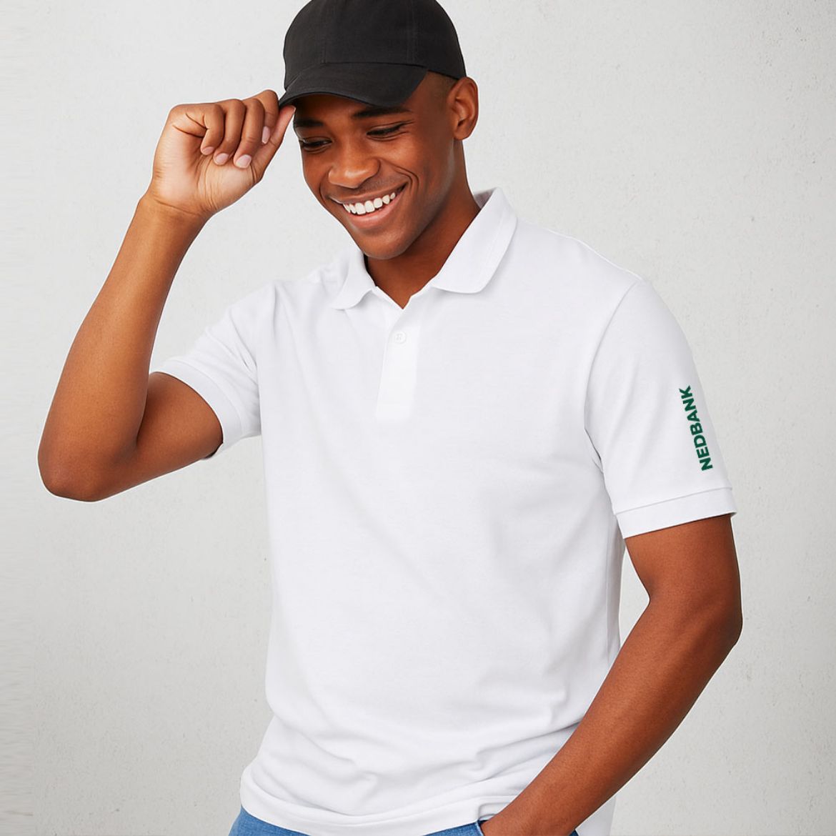 Picture of Mens 200G Pique Knit Golf Shirt White