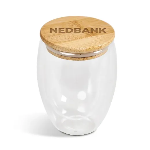 Picture of Okiyo Moco Glass & Bamboo Double-Wall Cup 350ml