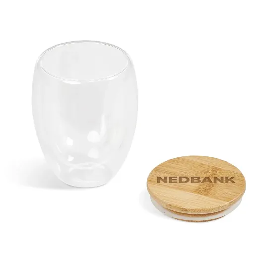 Picture of Okiyo Moco Glass & Bamboo Double-Wall Cup 350ml