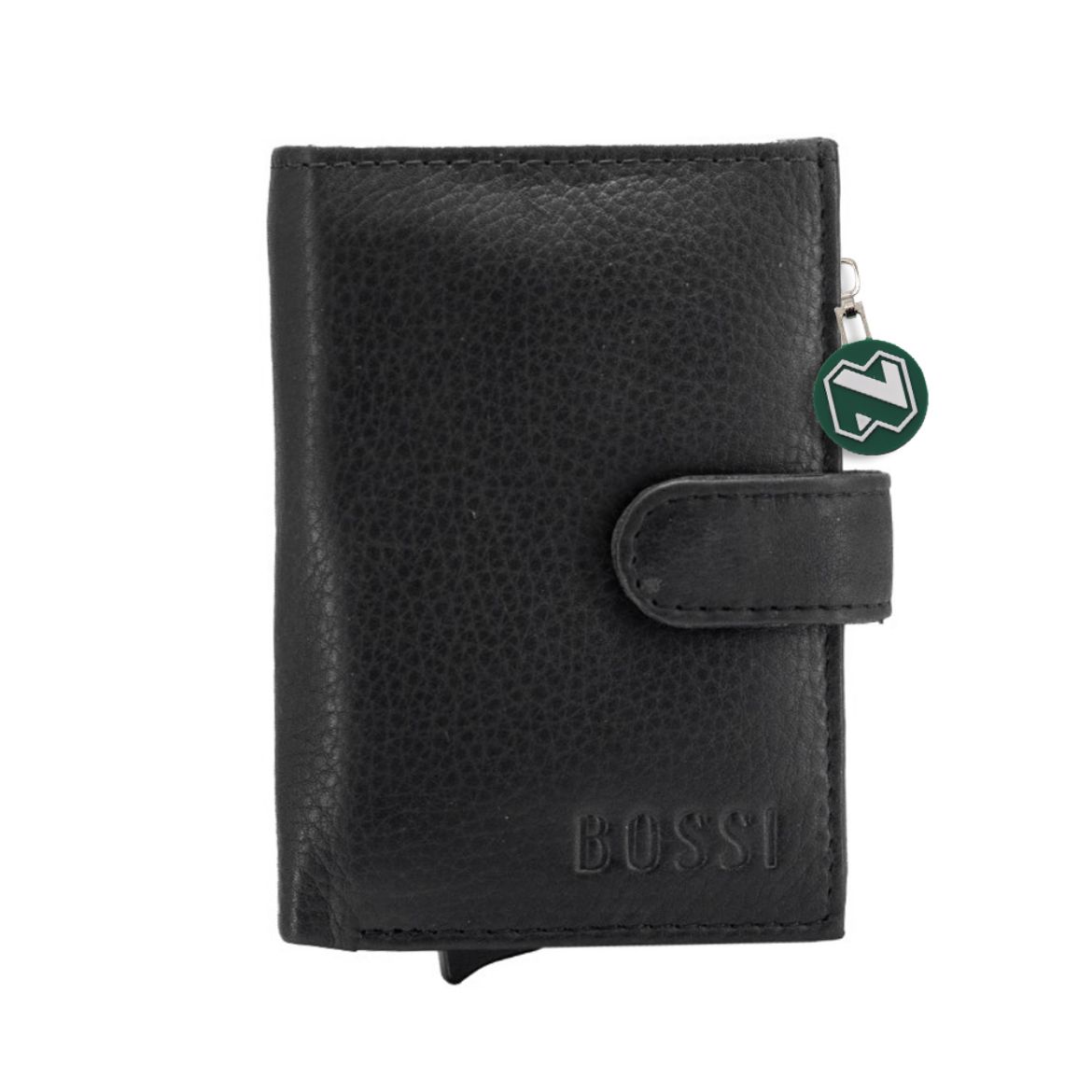 Picture of BOSSI leather pop-up card holder with zip